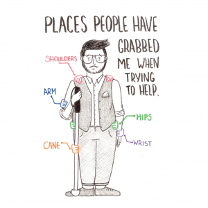 Places people have grabbed me when trying to help.